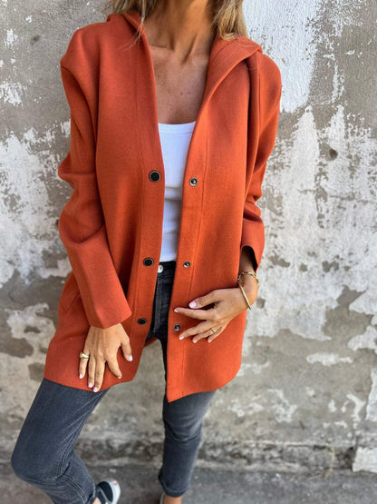 Adriana - Vest met knopen en capuchon